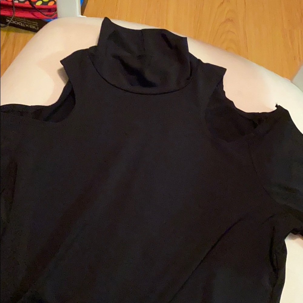 turtle neck with shoulder cut outs